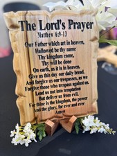 Engraved Lord's Prayer Wall Plaque-Handcrafted Poplar Wood-Matthew 6:9-13-