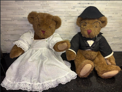 Vintage Vermont Teddy Bear 16  Bride & Groom set