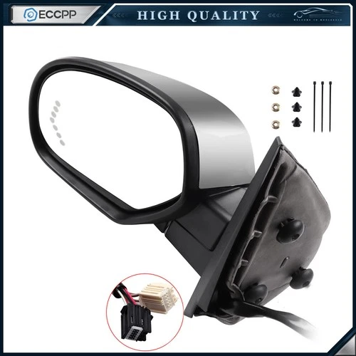 Mirror Power Heated Turn Signal Memory Driver Side For 07-14 Chevy Chrome LH