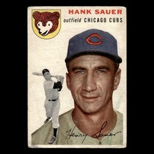 Hank Sauer #4 1954 Topps Chicago Cubs Baseball Card MLB EX