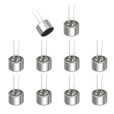 Cylindrical Electret Condenser Mic Inserts with Pins -36dB Pack of 10 Silver