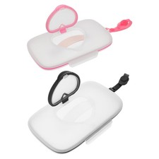 2 Pcs Baby Portable Wipes Box Holder Travel Case On-the-Go Dispenser