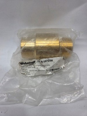 Webstone H-10754W Forged DZR Brass In-Line 1'' Spring Check Valve 200PSI