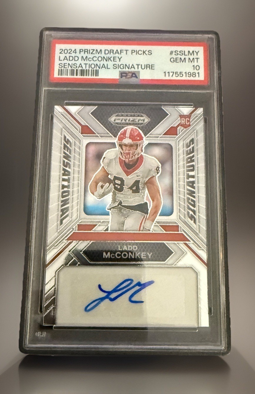 Ladd McConkey Panini Prizm Draft Picks Sensational Signatures #SSLMY Base
