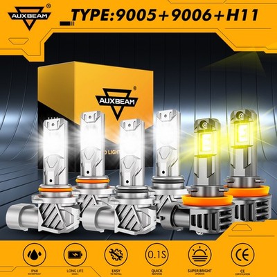 For Mitsubishi Lancer 2008-2017 AUXBEAM Canbus LED Headlight Bulb 6500K 3000K 6x