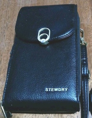 Woman s Black Crossbody Cell Phone Purse Card Slots Zip & Open Pocket 4.5 x7.25 