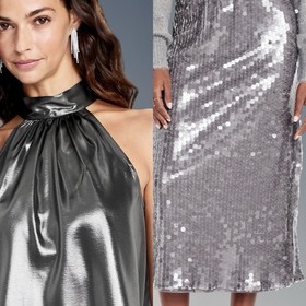 NWTS🌹THE OCCASION XL🌹LIQUID SLEEVELESS SATIN TOP SEQUINED MAXI SKIRT  SLIT SET