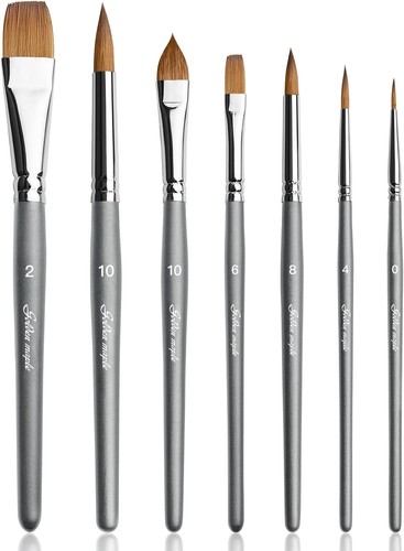 7-Piece Travel Watercolor Brushes - Detachable Portable Artist Painting Set