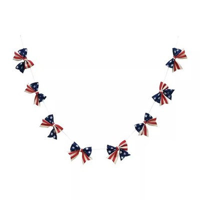 Celebrate It 4th of July Stars & Stripes Bow Garland - 6 Ft.