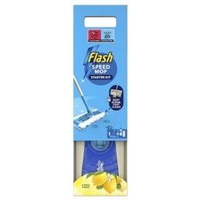 Flash Speedmop Wet Mop Floor Cleaner 1 Handle + 6 Scrubby Refills, Blue