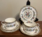 Coalport England  MING ROSE ~ Flat Cup & Saucer & Two 6" Dessert Plates