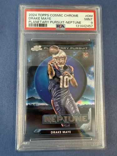 Drake Maye 2024 Topps Cosmic Chrome Planetary Pursuit Neptune PSA 9 Patriots