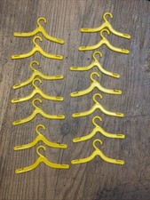 VTG 1960's Barbie Ken Francie YELLOW Hard Plastic Clothes Hanger Lot Of 14 MINTY