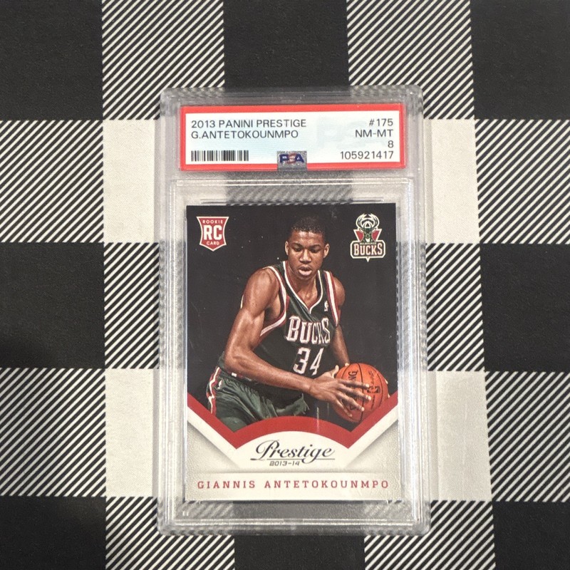 Panini 2013-14 Prestige Giannis Antetokounmpo Rookie #175 PSA 8 Bucks