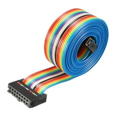 IDC Rainbow Wire Flat Ribbon Cable 16-Pin 148cm Length 2.54mm Pitch Type-C