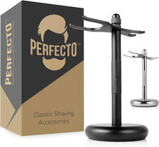 Deluxe Black Razor and Brush Stand - The Best Safety Razor Stand. This Will Prol