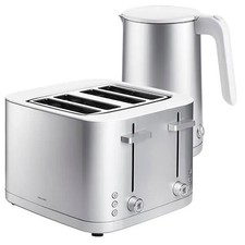 Zwilling Enfinigy Silver 1.5L Kettle & 4 Short Slot Toaster Set Contemporary