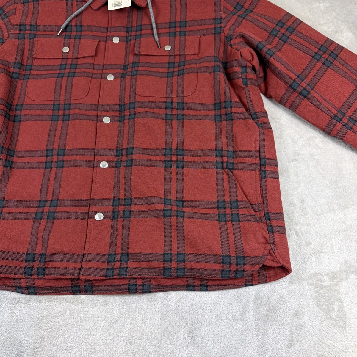 Levis Francisco Sherpa Lined Flannel Jacket Hoodie Men's Size L