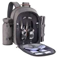 Apollo Walker Picnic Backpack Set for 2 Person with Cooler Compartment, Detac...