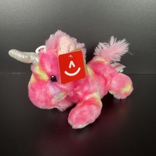 Aurora - Small Pink Bright Fancies - 7" Jellyroll Unicorn - Stuffed Animal