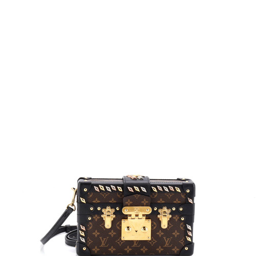Louis Vuitton Petite Malle Handbag Studded Monogram Canvas