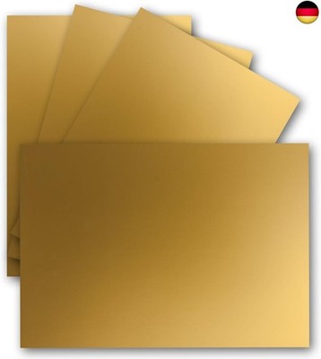 100 Einzel-Karten DIN A6-10,5 x 14,8 cm - 240 g/m² - Gold Metallic - Tonkarton 