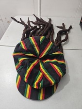 Jamaica Dreadlocks Dread Wig Visor Cap Hat Rastafari Costume Reggae RASTA CAP