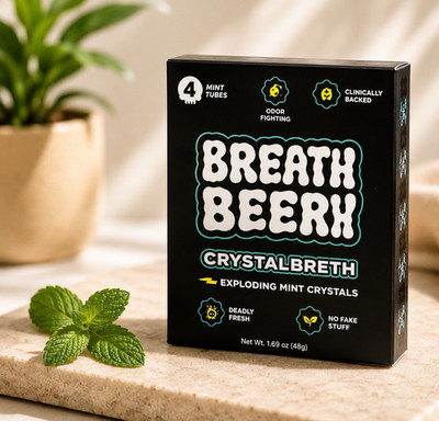 Breath Beerx Crystalbreth Exploding Mint Crystals Breath Mints 1.69 oz