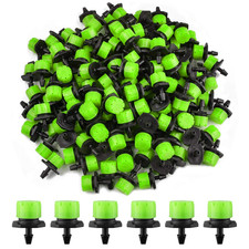 200Pcs Adjustable Irrigation Drippers, 1/4 Inch Barbed Drip Emitter 360 Degree W
