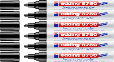 6x edding 8750 Industrie Lackmarker schwarz