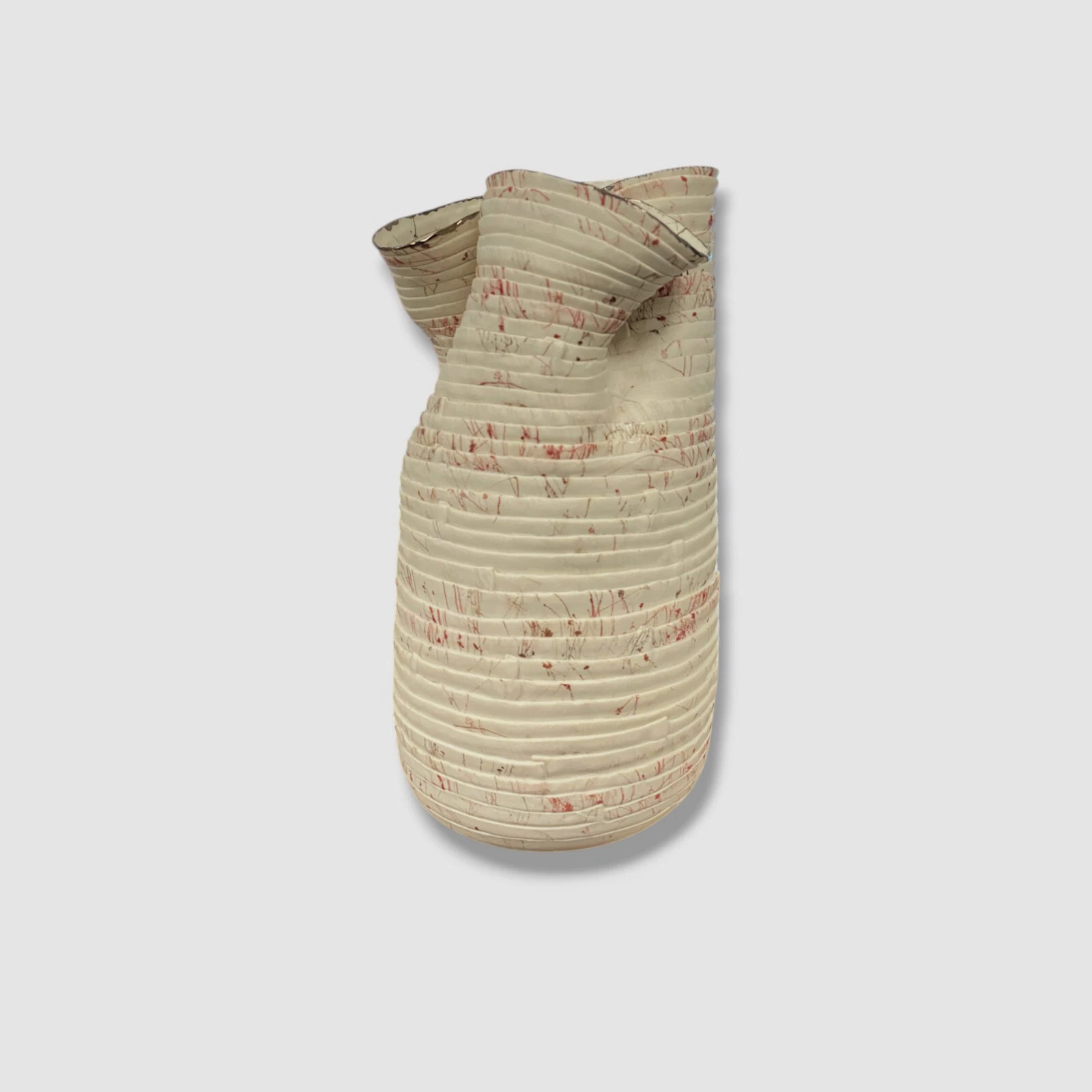 Sara Dario White Porcelain Snow Flower Vase 12in