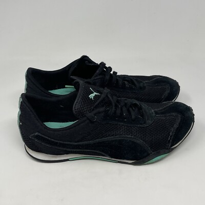 Puma Eco Ortholite Shoes Womens Black Mesh Suede - Main Image