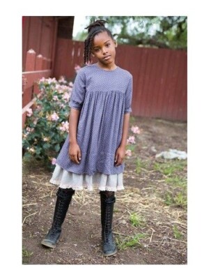 blue pony vintage dress NWT Size 8 Blu Tove J. Gray Bluebonnet Prairie Print Color:Gold/Ivory/Gold