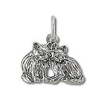 Sterling Silver Double Cat Pendant