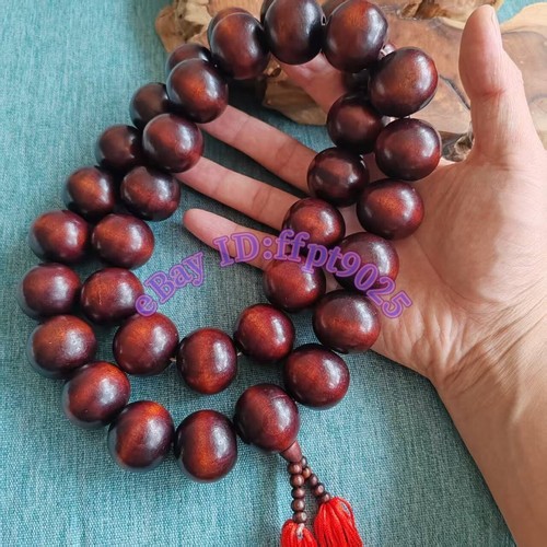 Collana perle grandi Buddha in legno naturale 30 mm * 36 Shaolin tempio monaco benedizione perline - Foto 5 di 14