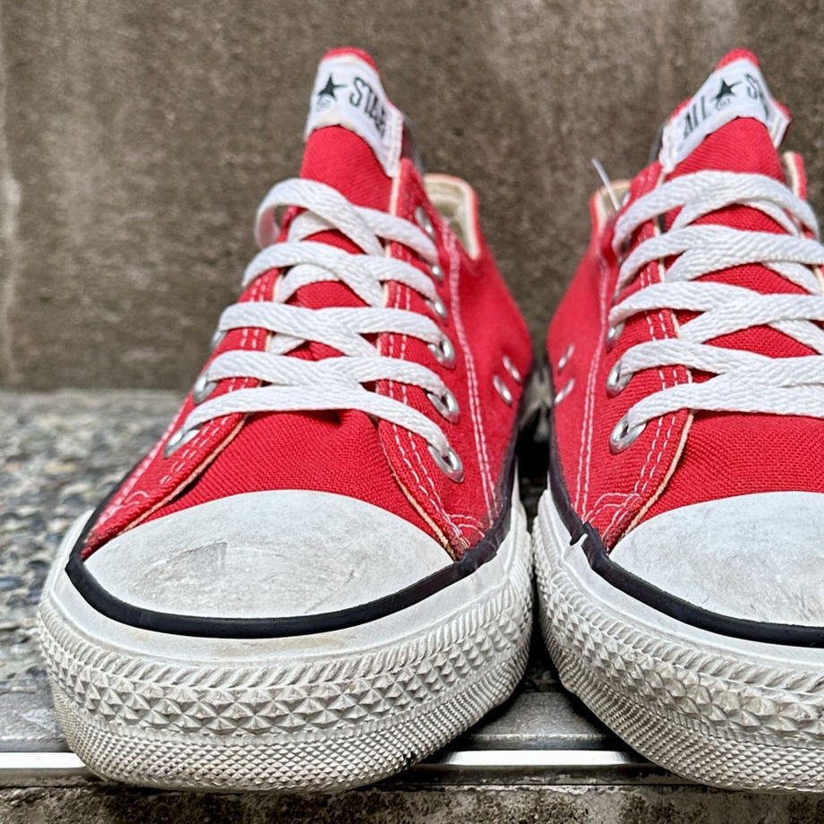 Vintage 90's Converse All Star Lo Color Red Made in USA Sneaker Vintage 90's Converse All Star Lo Color Red Made in USA Sneaker