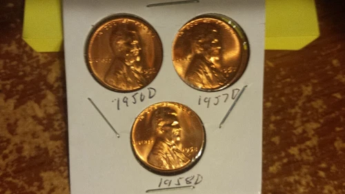 1956 1957 1958 D MINTS 3 COINS BU-LAST 3 YEARS MINTED.