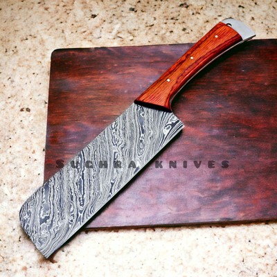 Handmade Damascus Steel Meat Bone Cleaver Chef Knife Kitchen Boning Knife Fillet