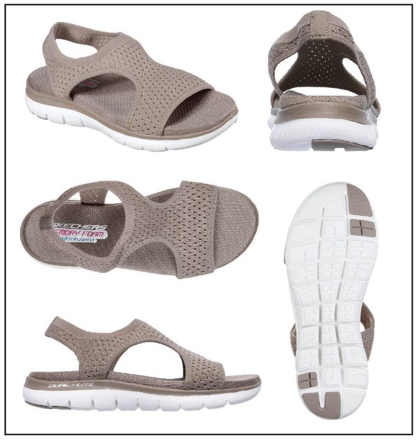 SKECHERS Women's Flex skech Appeal 2.0 Deja Vu TAN memory foam sandals shoes(10) | eBay