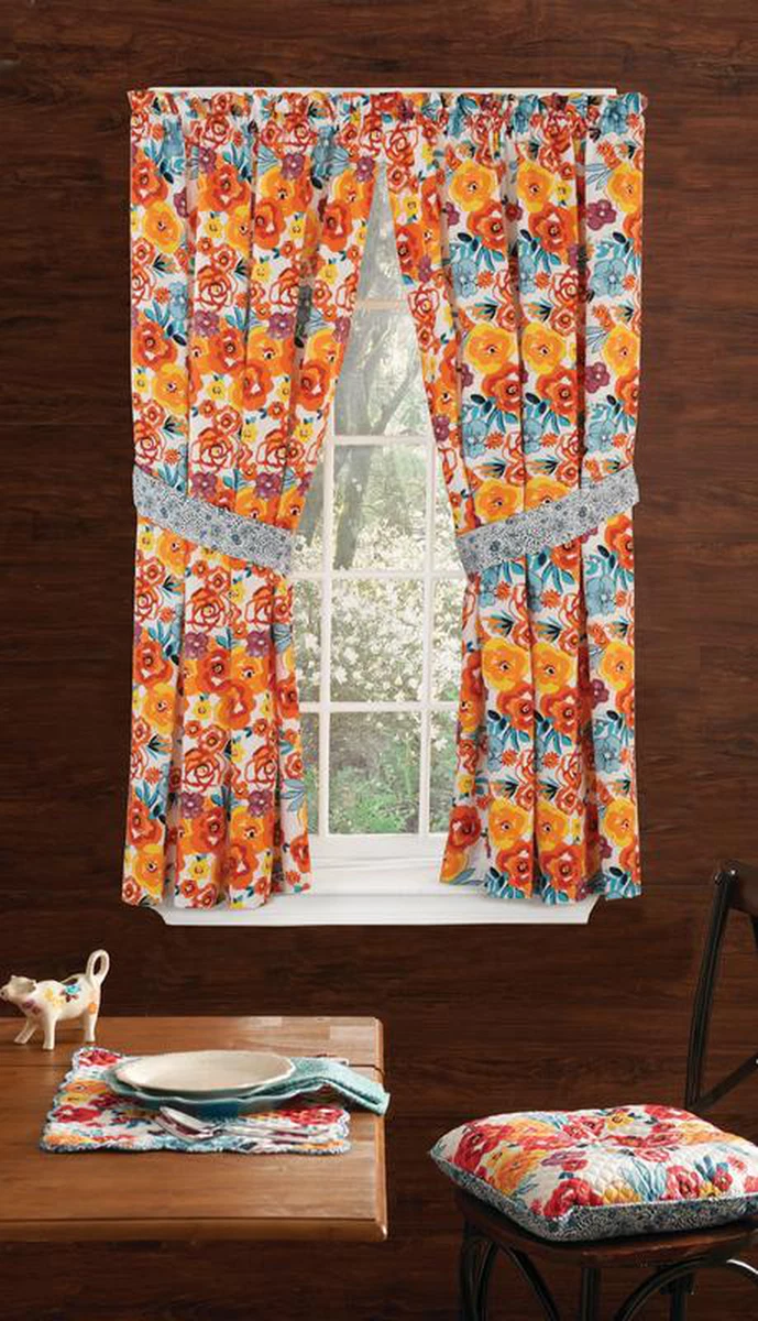 The Pioneer Woman Curtain 2 Pcs. Window Panel Pair Machine Wash