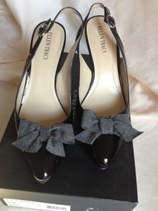grey bow heels