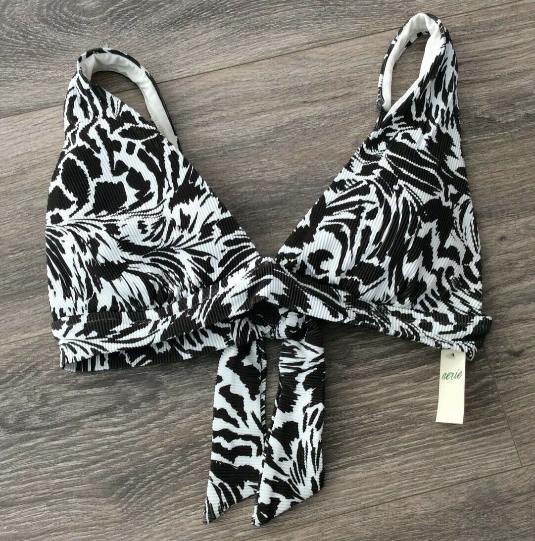 aerie ribbed longline bandeau bikini top