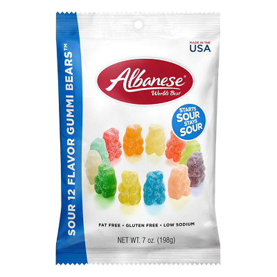 World'S Best Sour 12 Flavor Gummi Bears, 7Oz Bag of Candy (Pack of 12), Individu
