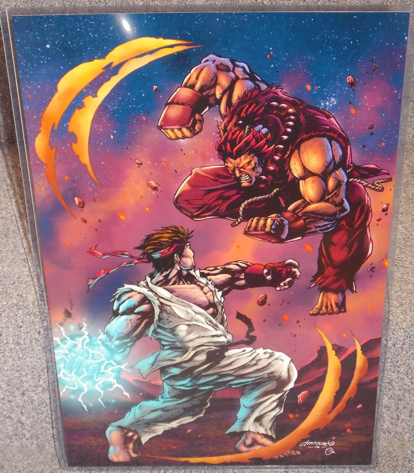 Street Fighter Alpha Ryu vs Akuma Wall Scroll Poster available at  VideoGamesNewYork, VGNY