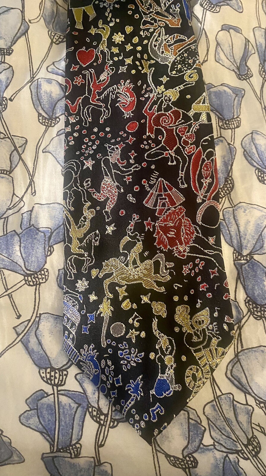 MAGIC CIRCUS PIERO GUIDI 100percent SILK TIE SETA CRAVATTA NECKTIE MADE IN ITALY Rare image 3