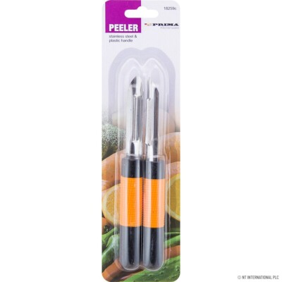 4er PACK EDELSTAHL SCHÄLER KARTOFFELN KUNSTSTOFF GEMÜSE SPUD GRIFF SCHNEIDER