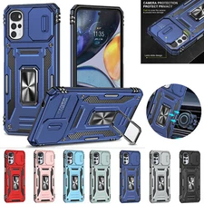 For Moto G Stylus 5G 2022/Pure/G22 Ring Stand Slide Camera Cover Magnetic Case