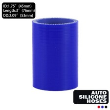 1.75" 45mm 3-Ply 76mm Length Straight Coupler Silicone Hose For Intake Turbo BL