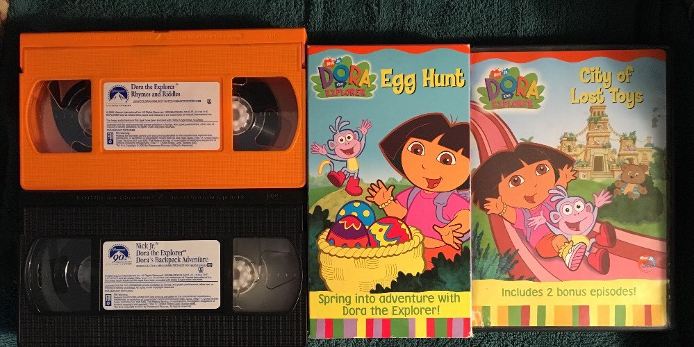 4X Dora City of Lost toy DVD Rhyme and Riddle VHS Egg Hunt Back