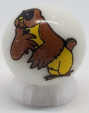 Owl from Winnie the Pooh 1" Glass Logo Marble w/ Stand